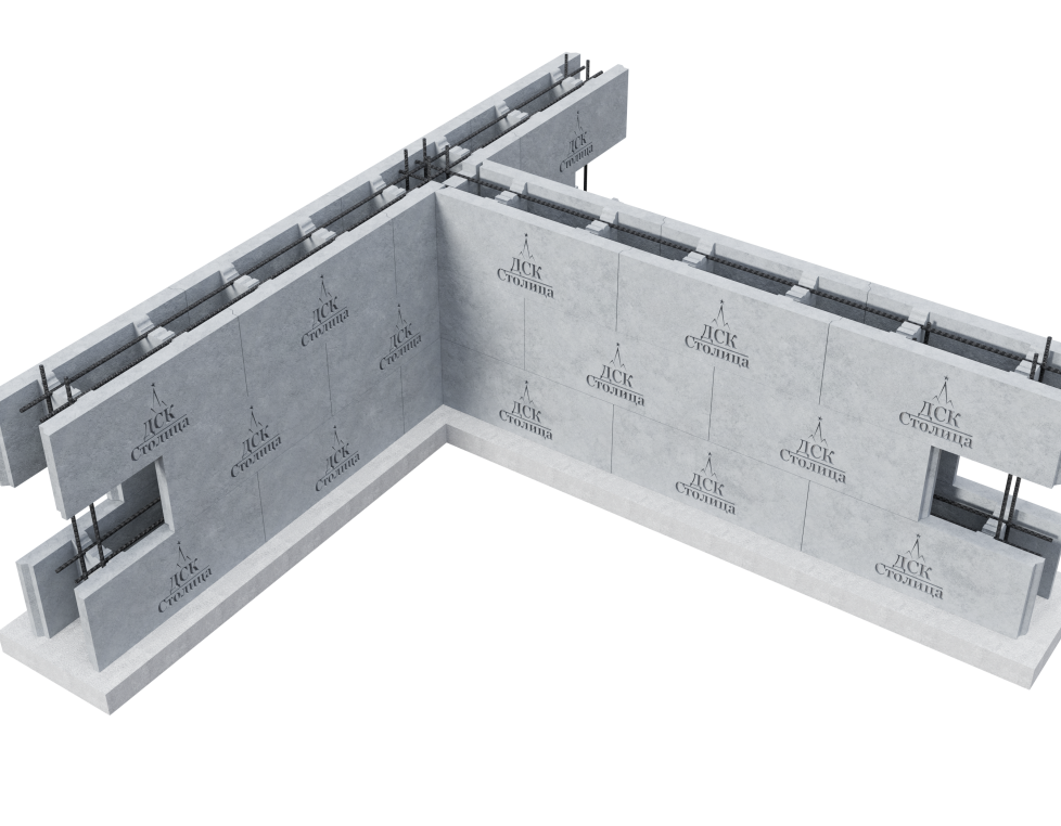Бетонная несъемная опалубка 500х200х200х40мм
